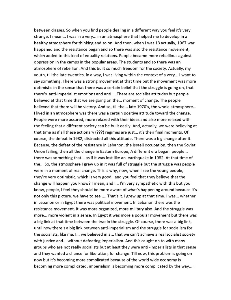 Interview with Arab Loufti - 