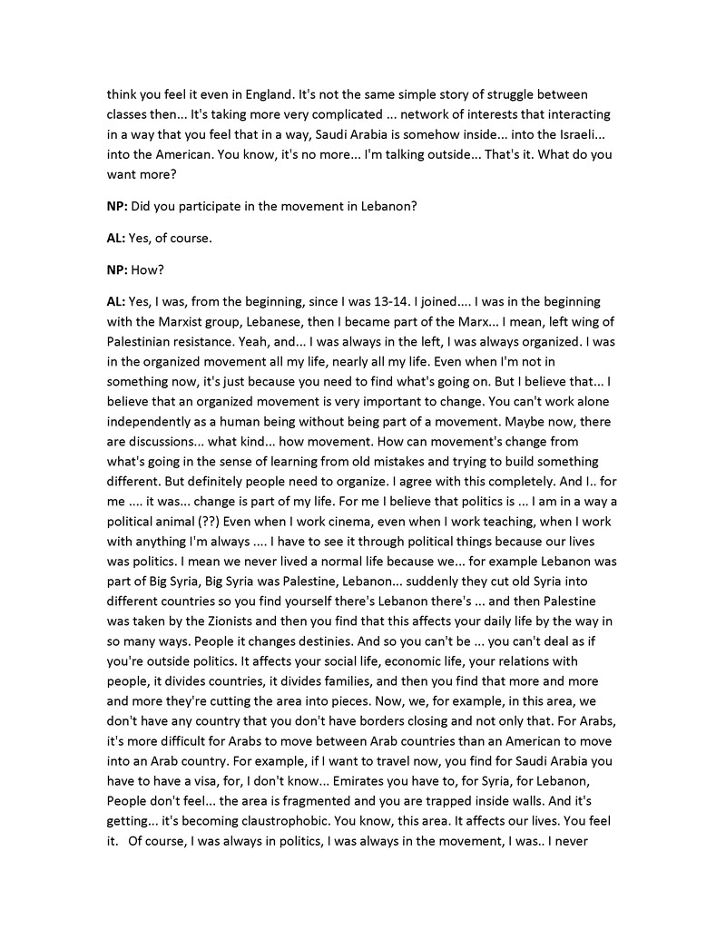 Interview with Arab Loufti - 