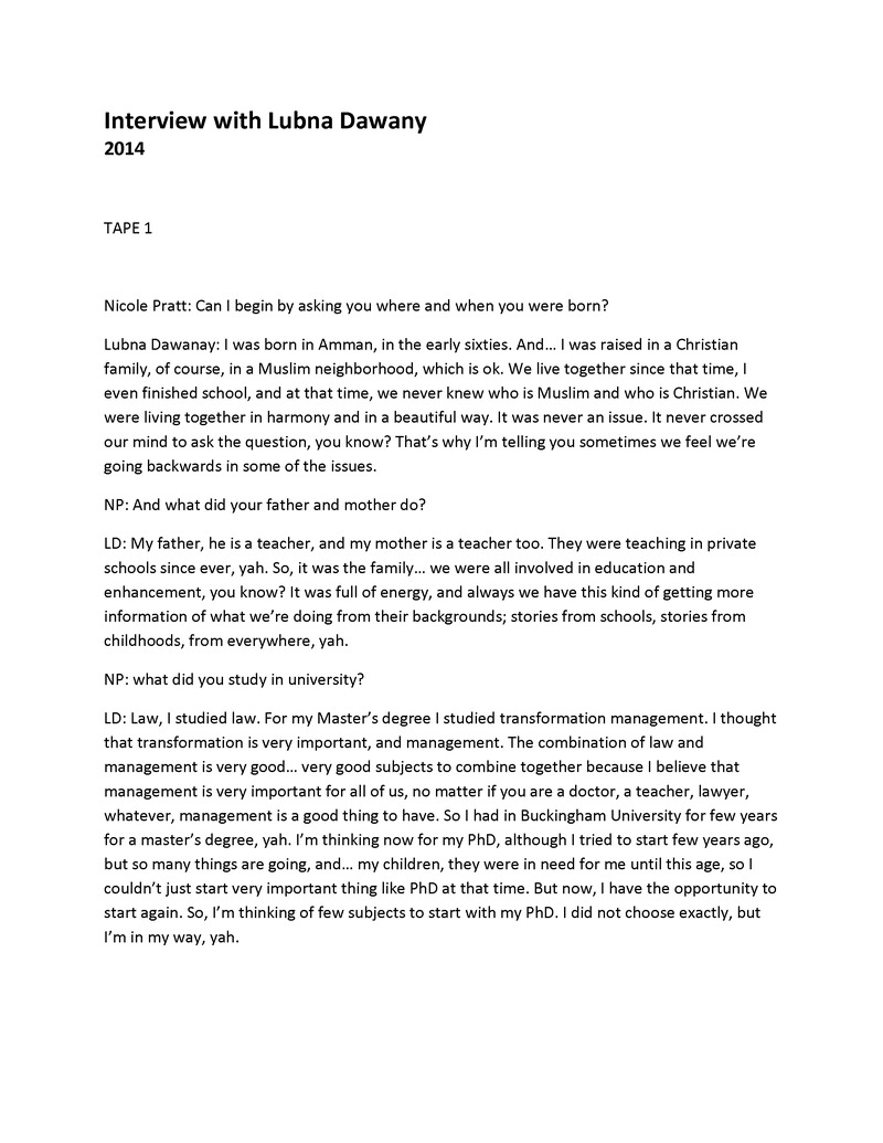 Interview with Lubna Dawany - 