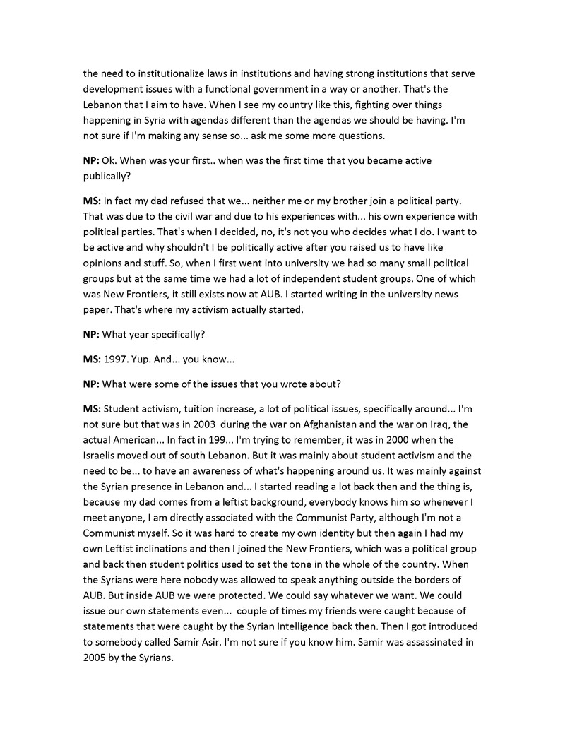 Interview with Mirna Shidrawi - 