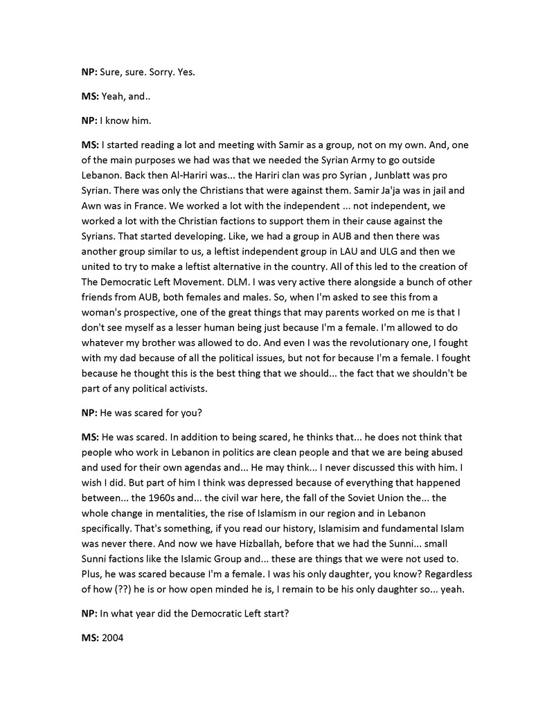 Interview with Mirna Shidrawi - 