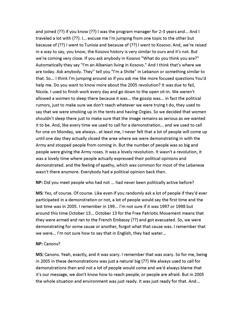 Interview with Mirna Shidrawi - 