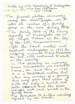 Notes by L.M.S. Missionary to Madagaska, the Rev. A. R. Down, 1937-1942