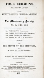 Sermons, preached in London, at the general meeting of the London Missionary Society : to which are prefixed the proceedings of the meeting and the report of the directors