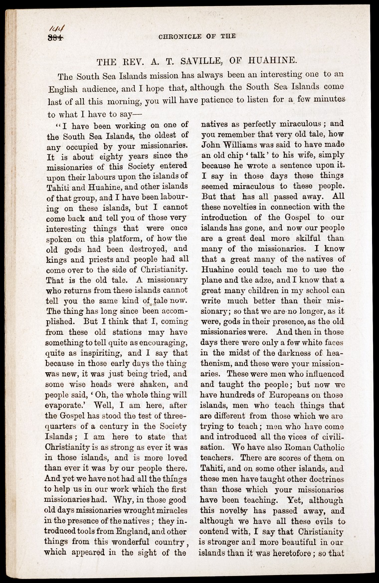 Chronicle of the London Missionary Society - 