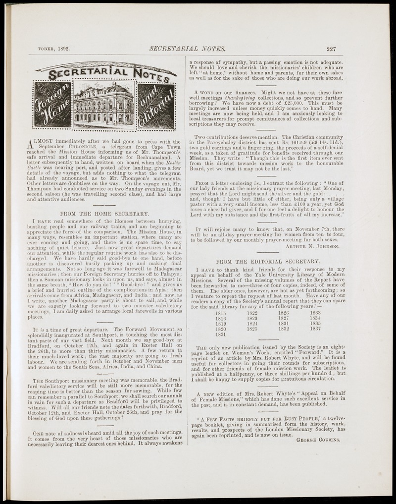 Chronicle of the London Missionary Society - 