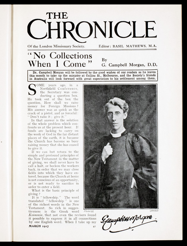 Chronicle of the London Missionary Society - 