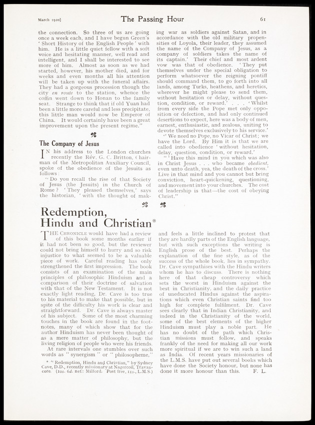 Chronicle of the London Missionary Society - 