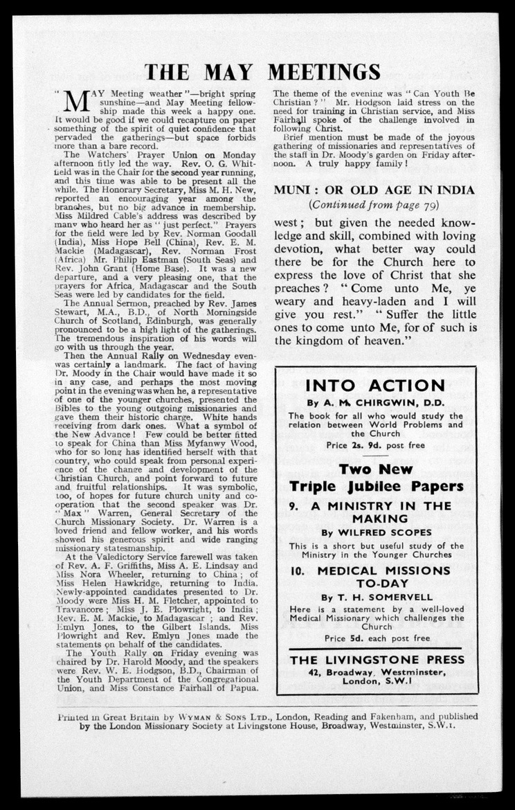 Chronicle of the London Missionary Society - 