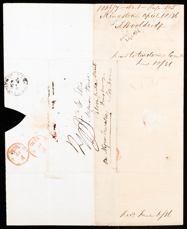 Letter from John Wooldridge, 18 April 1836, Kingston - digital image 4