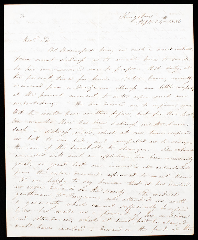 Letter dated 24 September 1836, Kingston - digital image 1