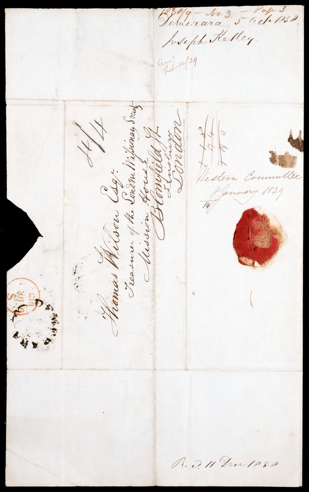 Letter from Joseph Ketley, 05 October 1838, George Town - 