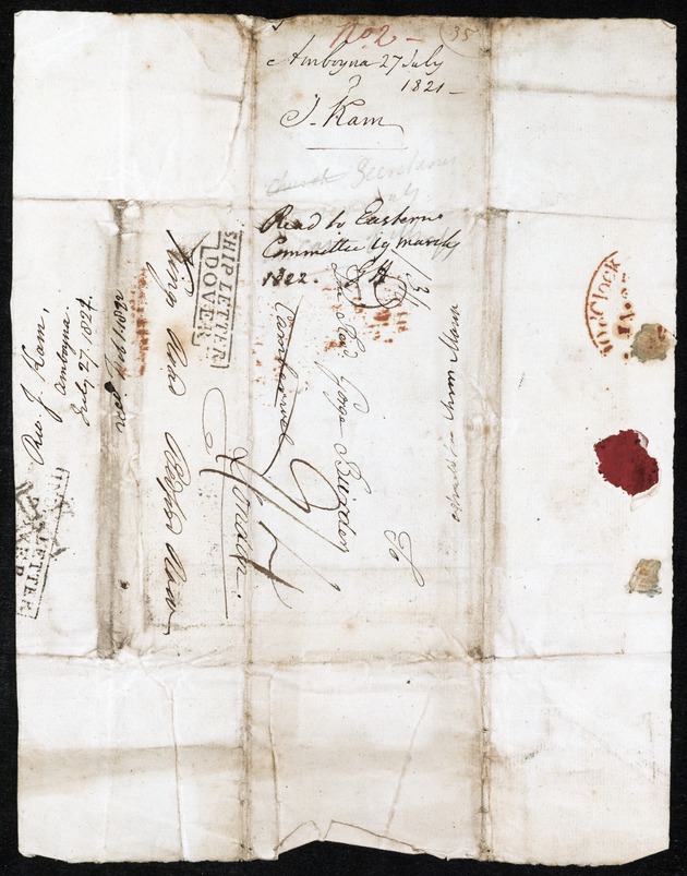 Letter from Joseph Kam, 27 July 1821, Amboyna - 