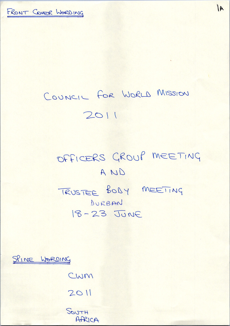 11 - Officers' Group Meeting, Durban, South Africa, 18-23 Jun 2011 [unsigned] - 