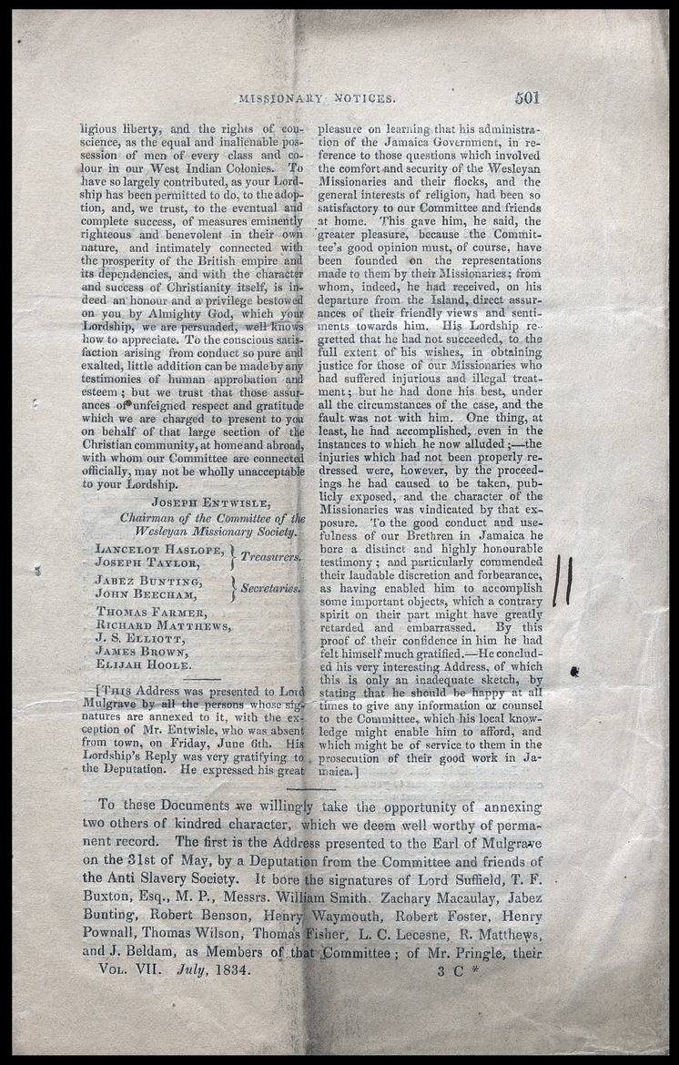 Missionary notices - 