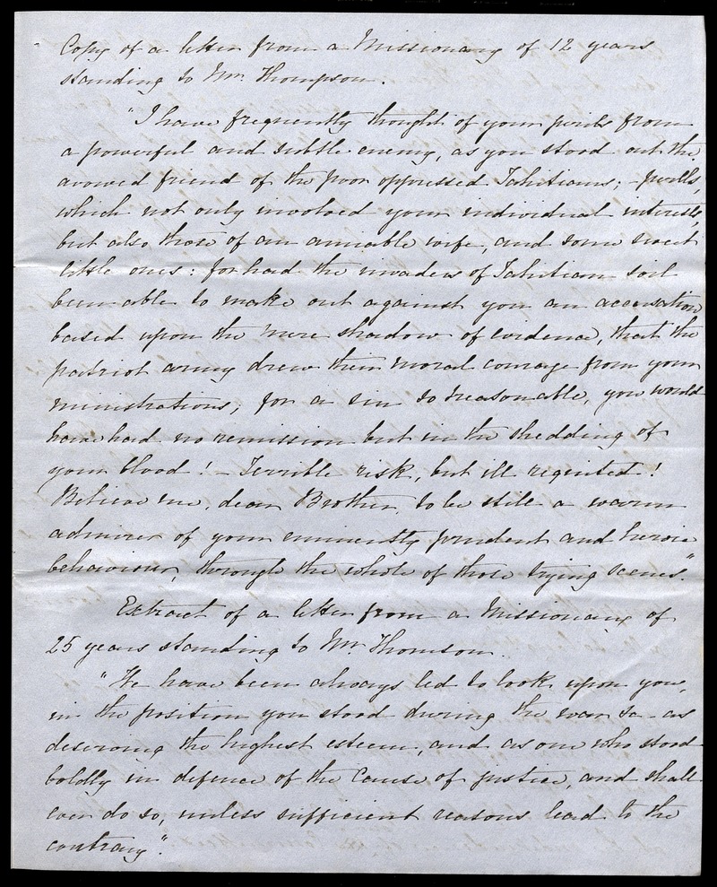 Letter from A. Reid dated 1850 November 18 - 