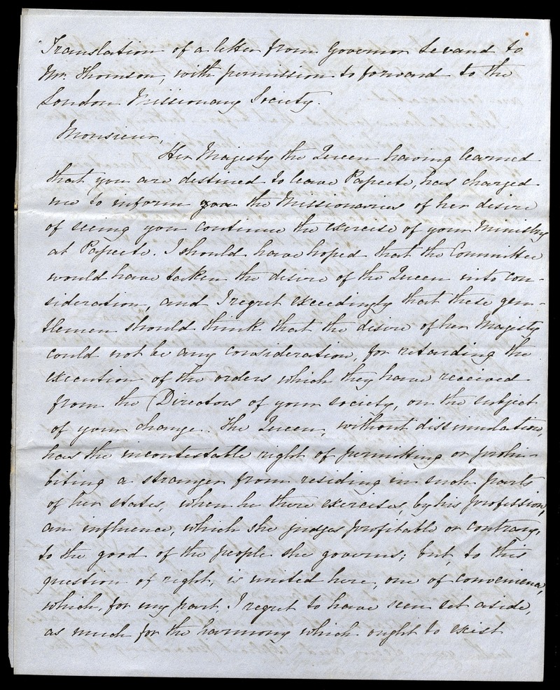 Letter from A. Reid dated 1850 November 18 - 