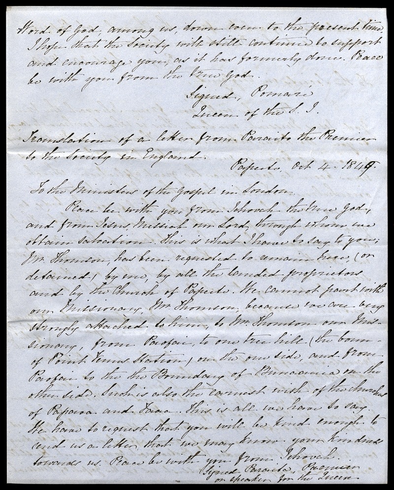 Letter from A. Reid dated 1850 November 18 - 