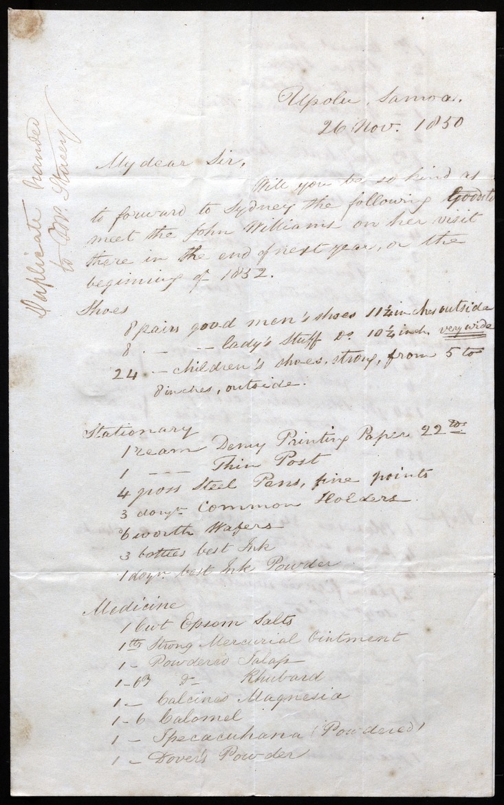 Letter from George Stallworthy dated 1850 November 2 6 - 
