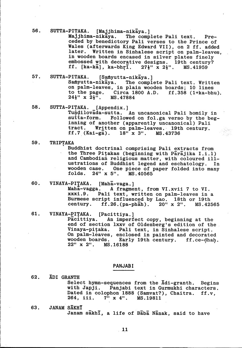 Handlist of the manuscripts in South Asian languages in the Library - 