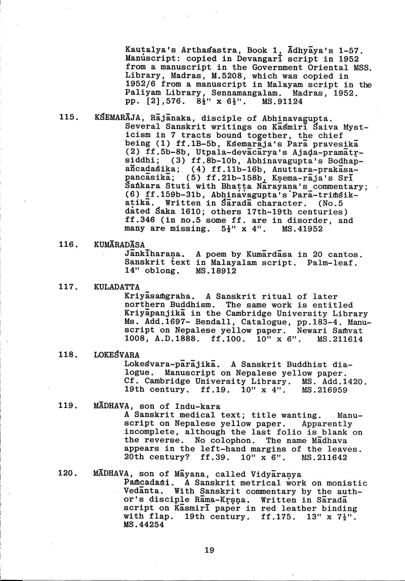 Handlist of the manuscripts in South Asian languages in the Library - 