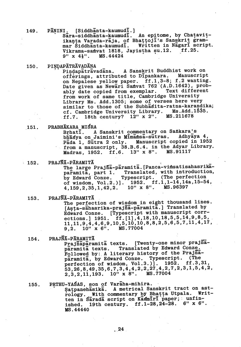Handlist of the manuscripts in South Asian languages in the Library - 