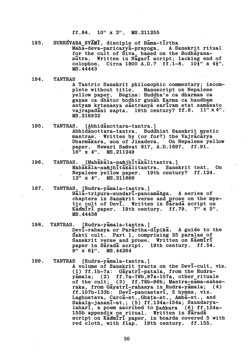 Handlist of the manuscripts in South Asian languages in the Library - 