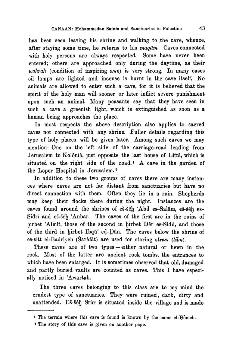 Mohammedan saints and sanctuaries in Palestine - 