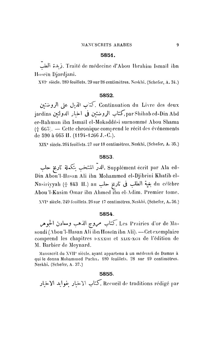 Catalogue de la collection de manuscrits orientaux - digital image 19