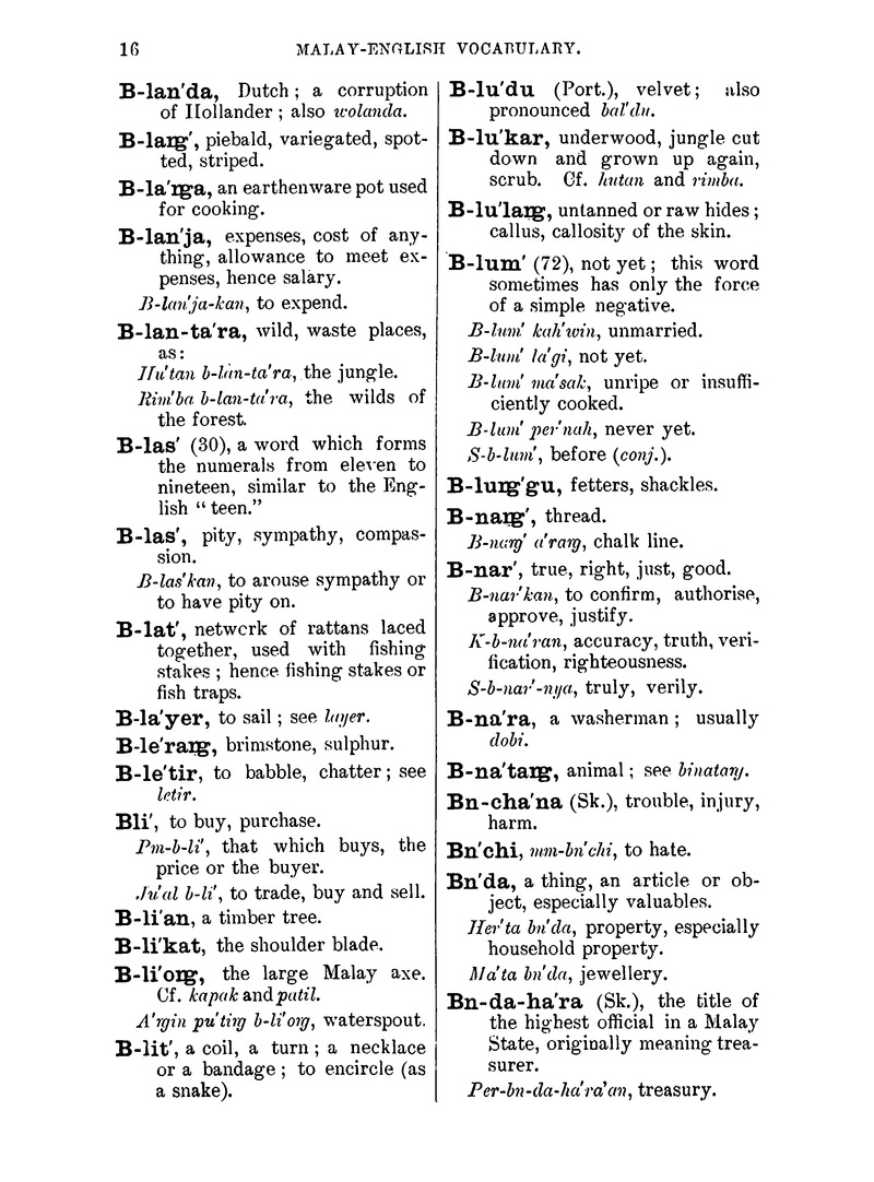 A Malay-English vocabulary - 