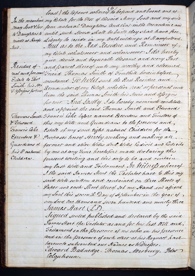 Will of James Hart [7 September 1793] - 