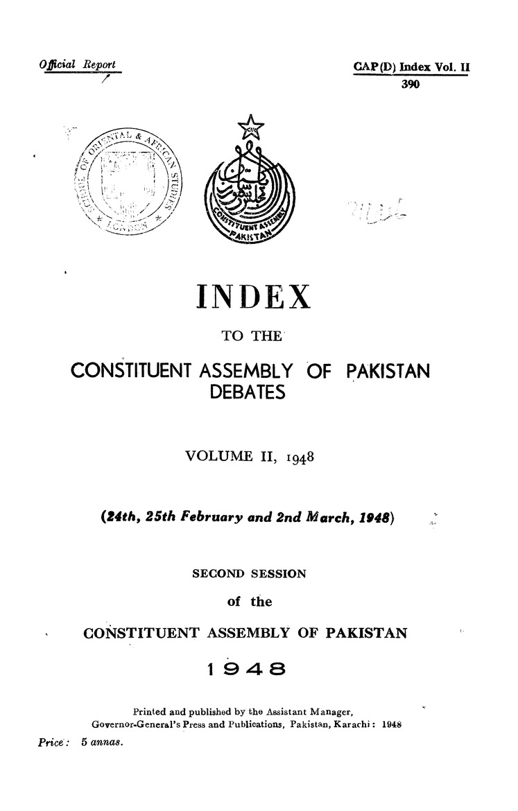Constituent Assembly of Pakistan debates - New Page