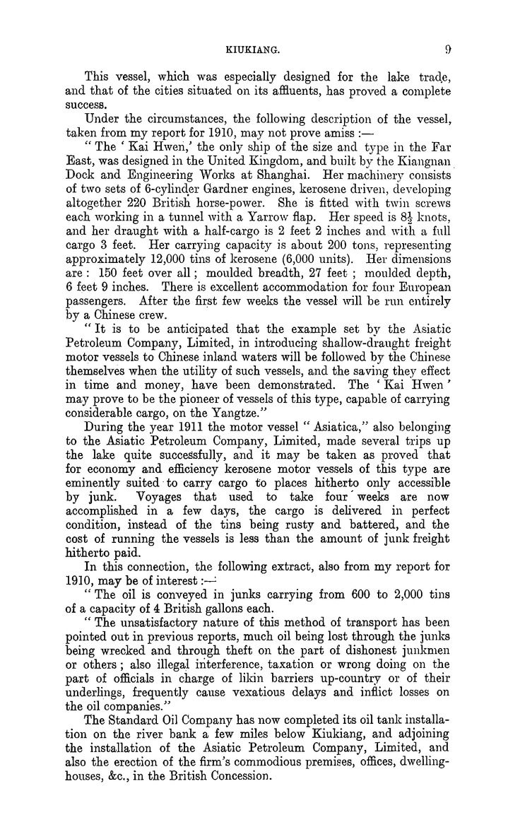 China : Report for the year 1911 on the trade of Kiukiang - 