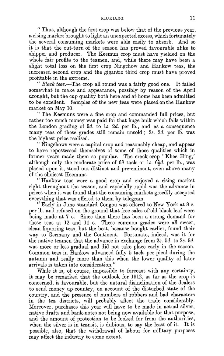 China : Report for the year 1911 on the trade of Kiukiang - 