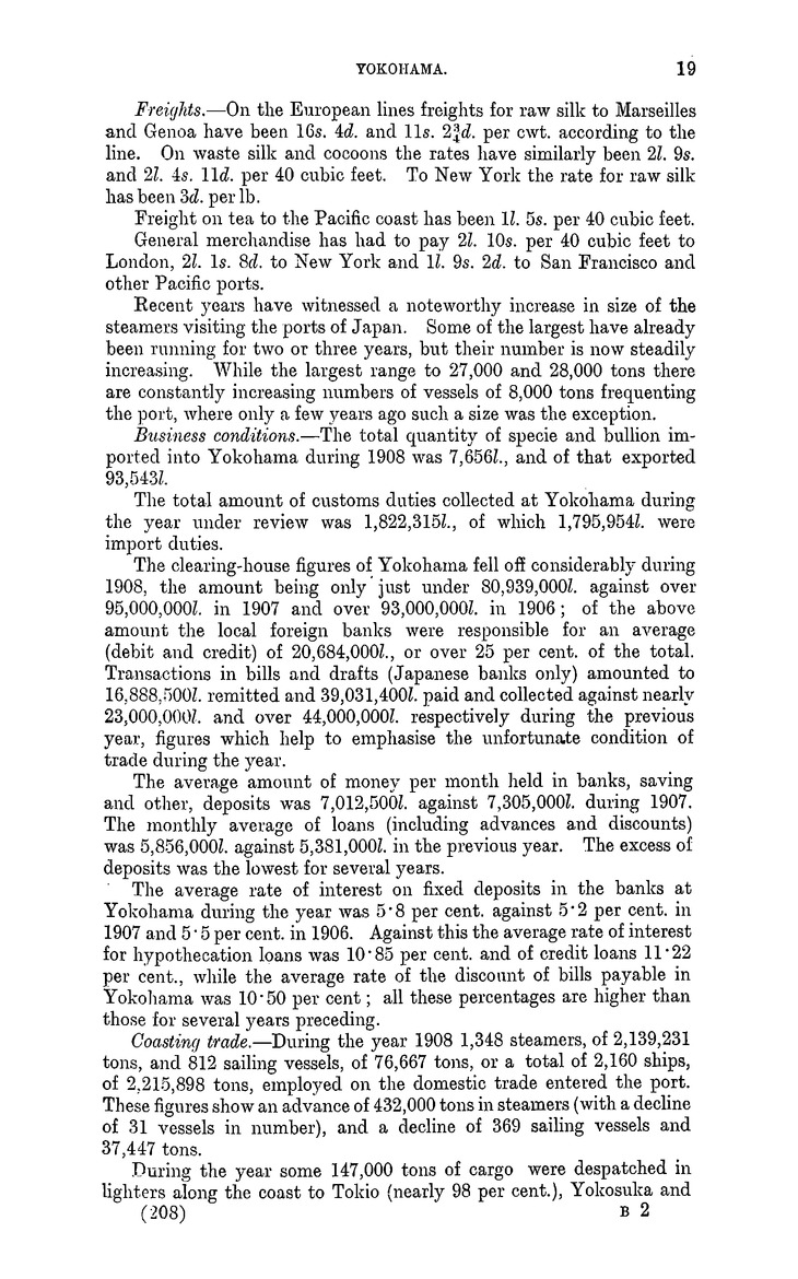 Japan : Report for the year 1908 on the trade of the consular district of Yokohama - 