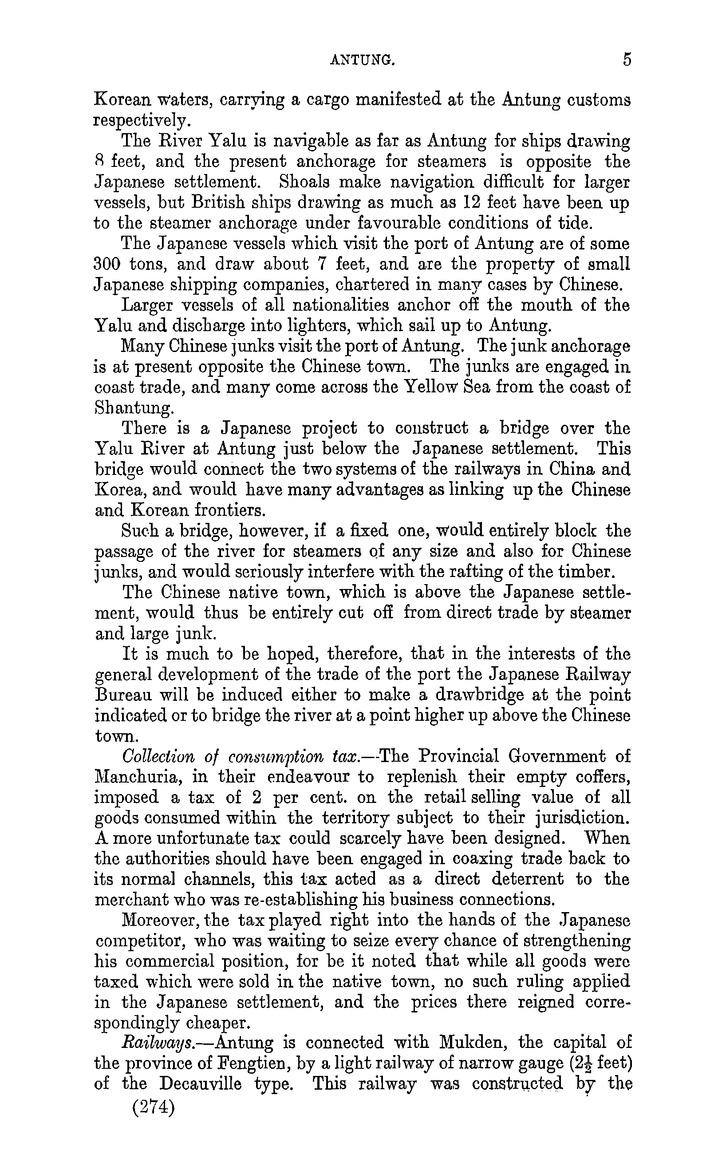 China : Report for the year 1907 on the trade of Antung - 