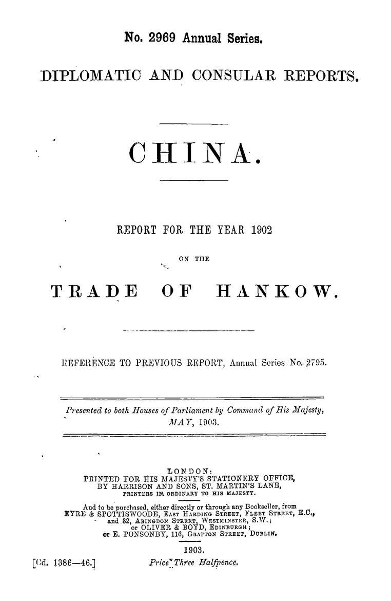 China : Report for the year 1902 on the trade of Hankow - 