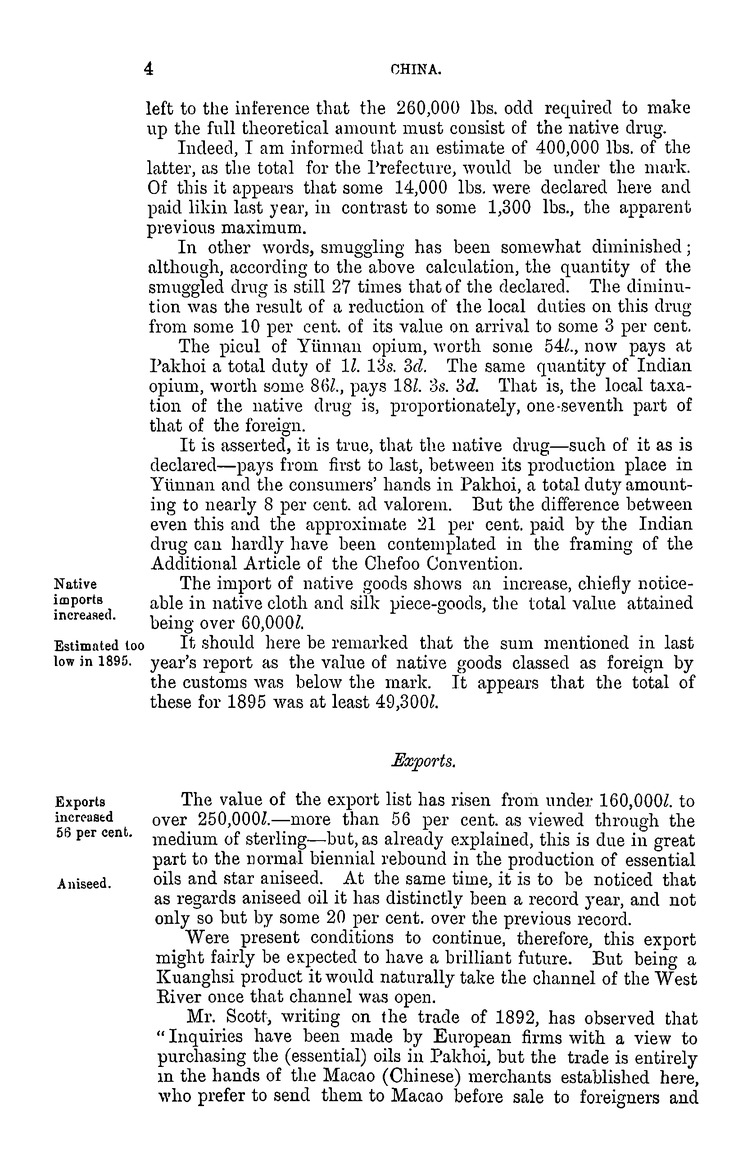 China : Report for the year 1896 on the trade of Pakhoi - 