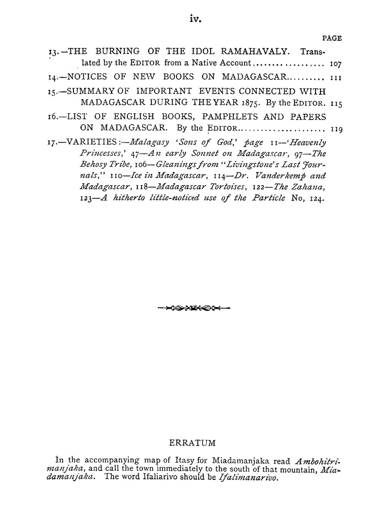 Antananarivo annual and Madagascar magazine - Page iv