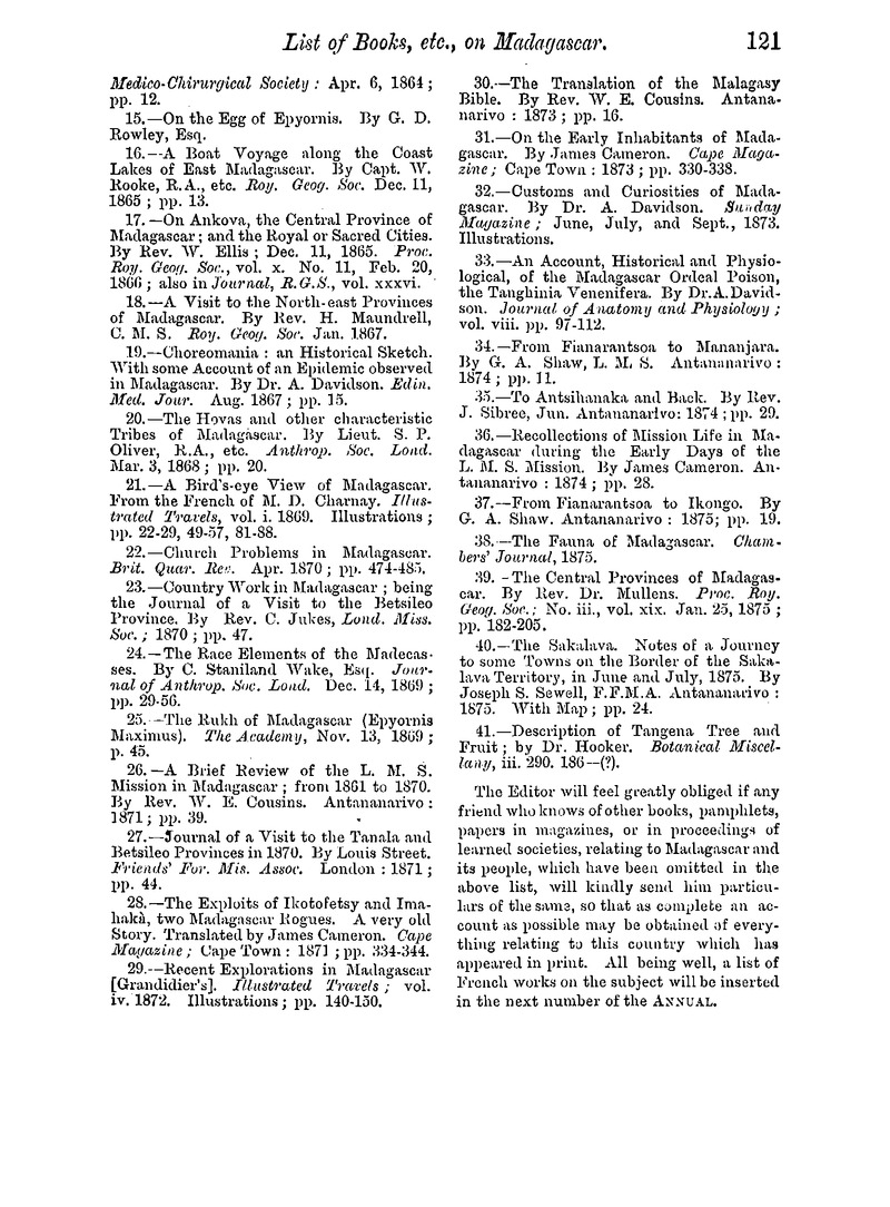 Antananarivo annual and Madagascar magazine - Page 121