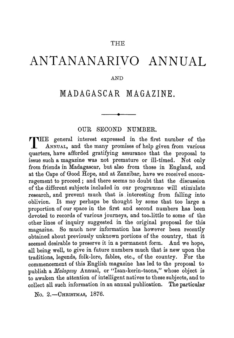 Antananarivo annual and Madagascar magazine - Page 1