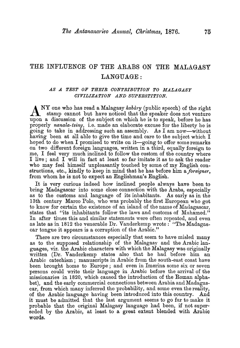 Antananarivo annual and Madagascar magazine - Page 75