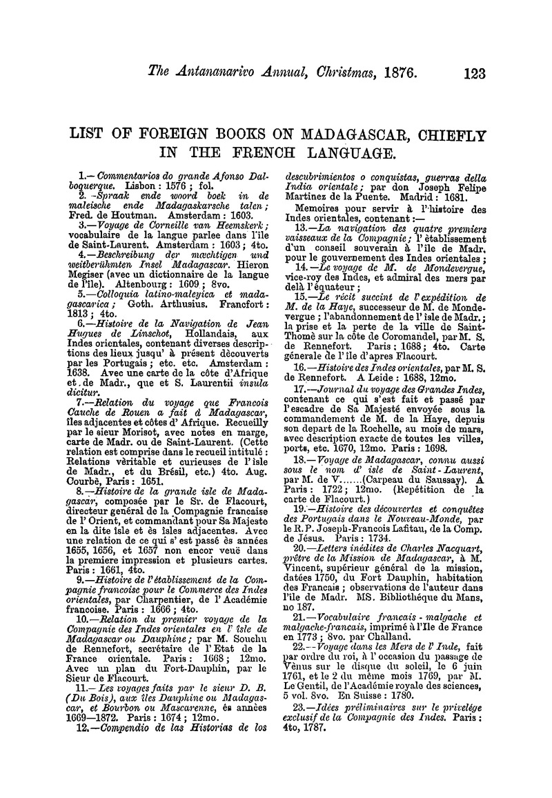 Antananarivo annual and Madagascar magazine - Page 123