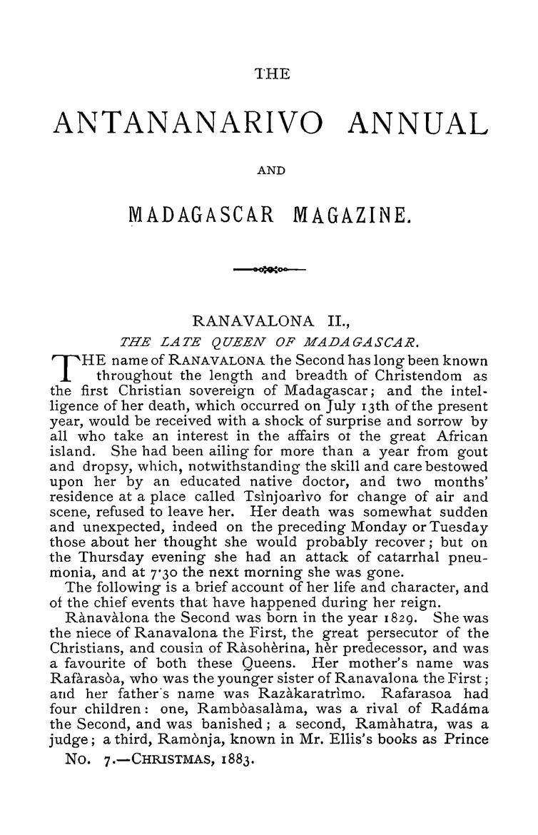 Antananarivo annual and Madagascar magazine - Page 207