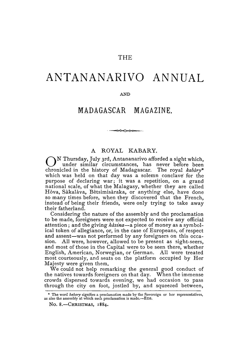 Antananarivo annual and Madagascar magazine - Page 309