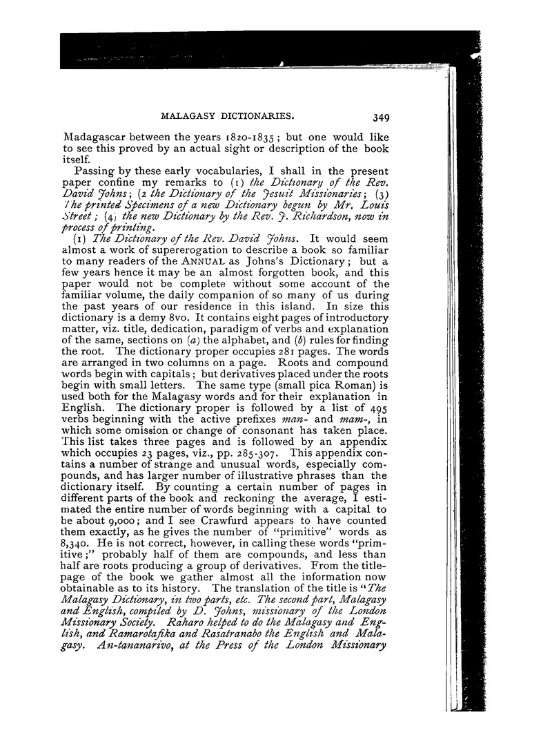 Antananarivo annual and Madagascar magazine - Page 349