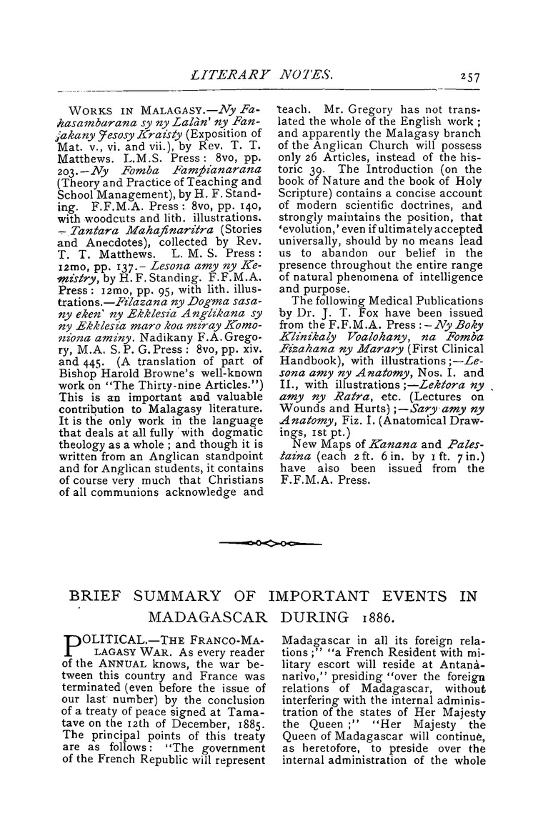 Antananarivo annual and Madagascar magazine - Page 257