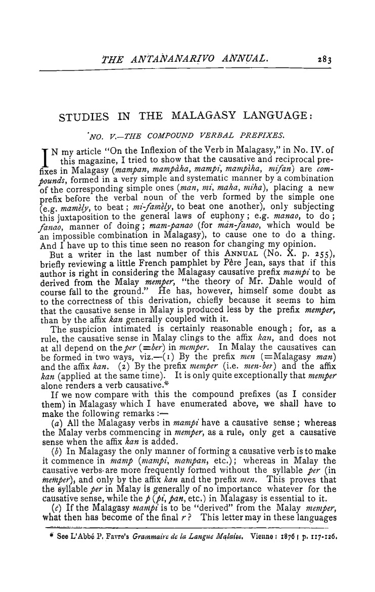 Antananarivo annual and Madagascar magazine - Page 283