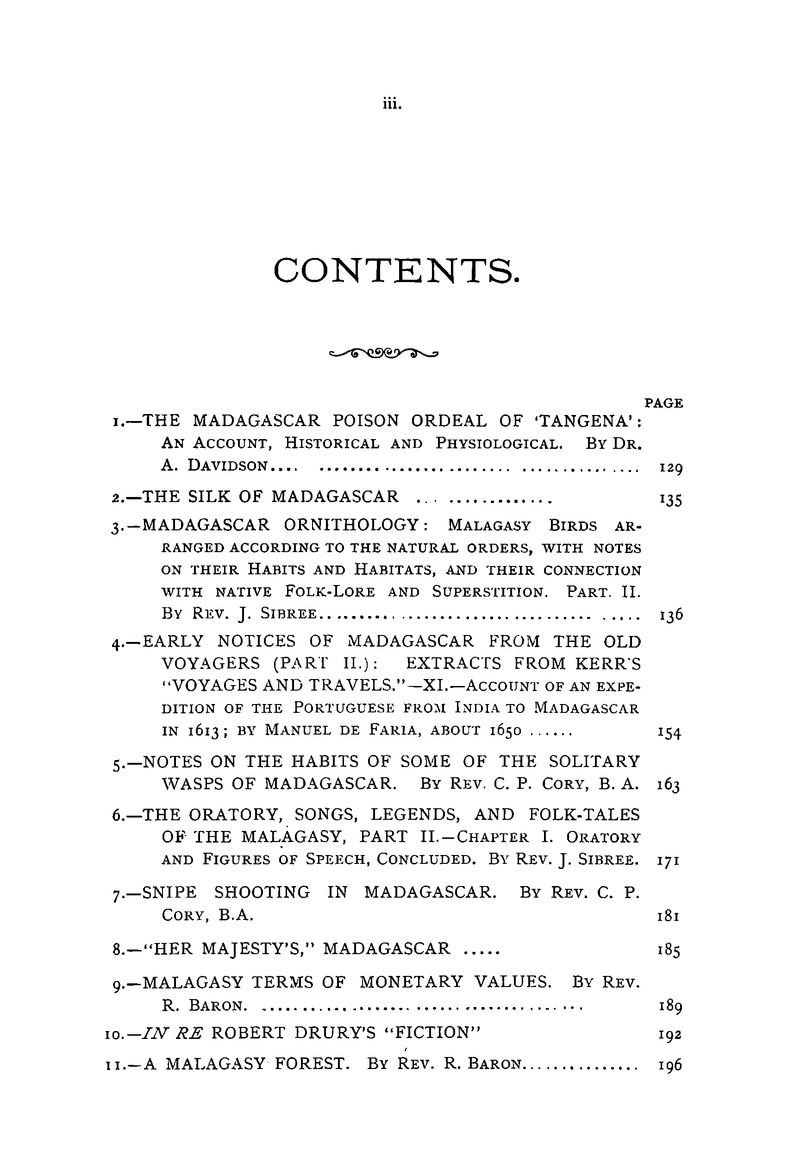 Antananarivo annual and Madagascar magazine - Page iii