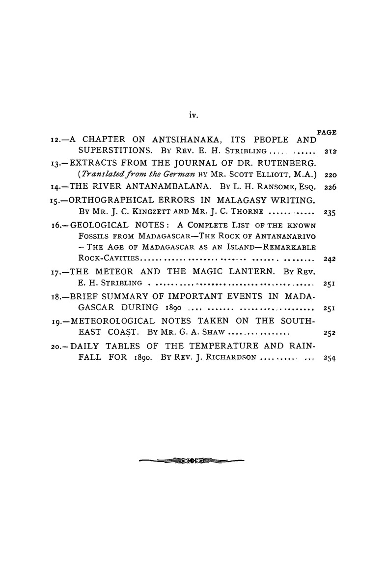 Antananarivo annual and Madagascar magazine - Page iv